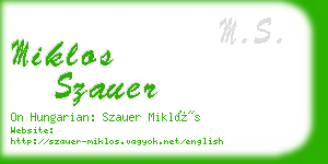 miklos szauer business card